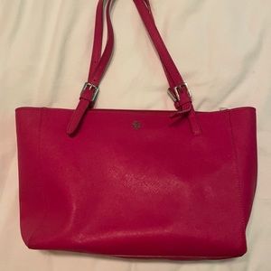 Hot pink Tory Burch tote